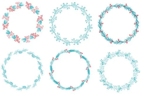 Set of Decorative Round Frame and Borders Art. Calligraphy Vector illustration Stock Illustration