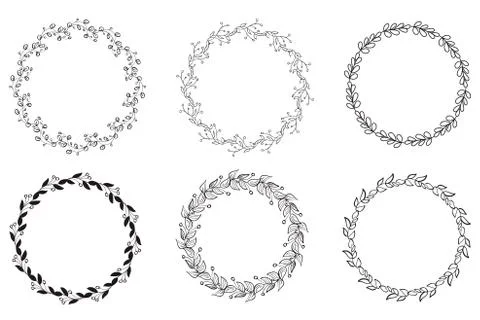 Set of Decorative Round Frame and Borders Art. Calligraphy Vector illustration Stock Illustration