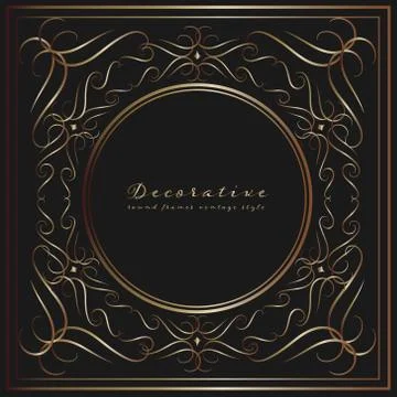 Set of decorative round frames vintage style. Vector illustration. Illustrazione stock