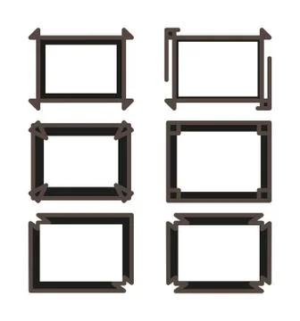 Set of Decorative simple frames and borders イラスト素材