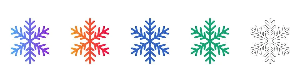 Set of Decorative Snowflake Graphics 스톡 일러스트