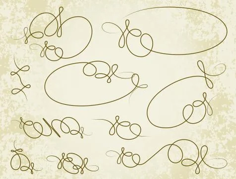 Set of decorative swirls Stock Illustration