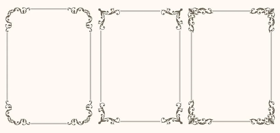 Set of Decorative vintage frames and borders set Stockillustratie