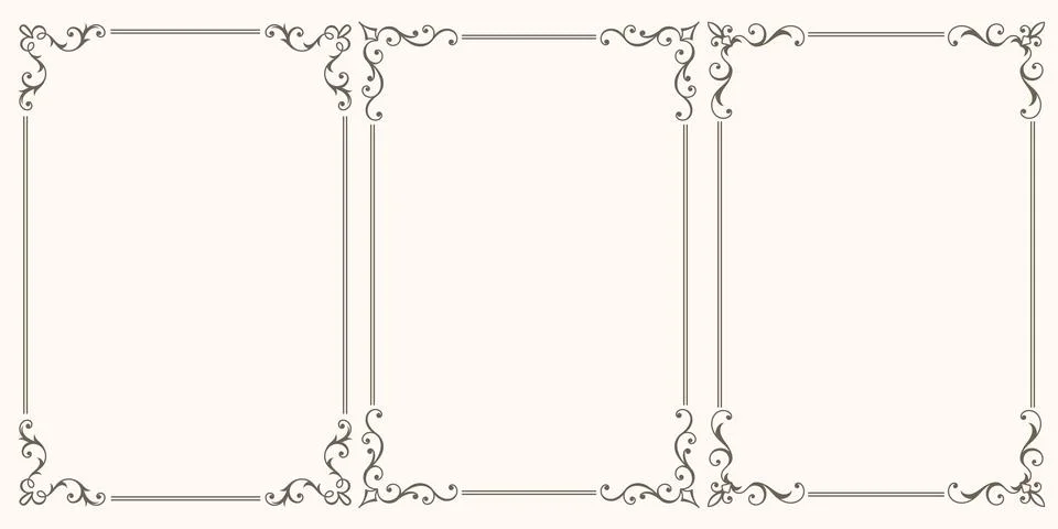 Set of Decorative vintage frames Illustrazione stock