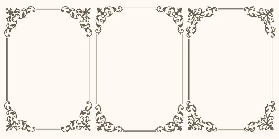 Set of decorative vintage frames Illustrazione stock