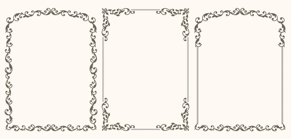 Set of decorative vintage frames Stockillustratie