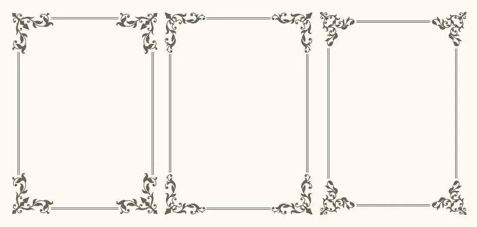 Set of Decorative vintage frames Illustrazione stock