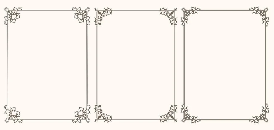 Set of Decorative vintage frames Stock Illustration