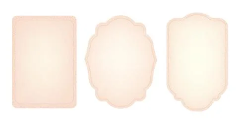 Set of decorative vintage frames isolated on white 스톡 일러스트