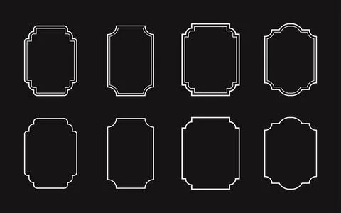 Set of decorative vintage frames. Monochrome frame set. Vector illustration. Stockillustratie