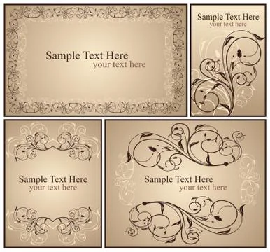 Set a decorative vintage Stock Illustration