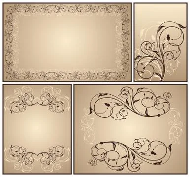 Set a decorative vintage 스톡 일러스트