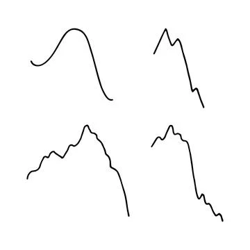 Set Decrease graphs 스톡 일러스트