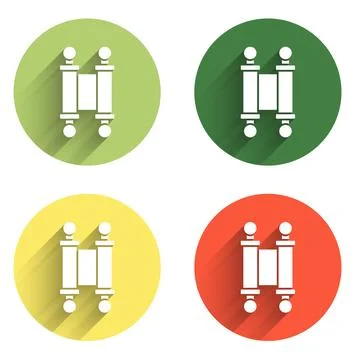Set Decree, paper, parchment, scroll icon icon isolated with long shadow ba.. Stock Illustration