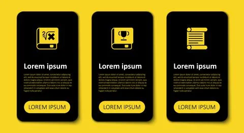 Set Decree, parchment, scroll, Book and with mathematics. Business infographic Illustrazione stock