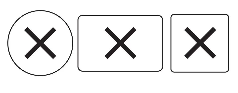 Set delete black icon Stock Illustration
