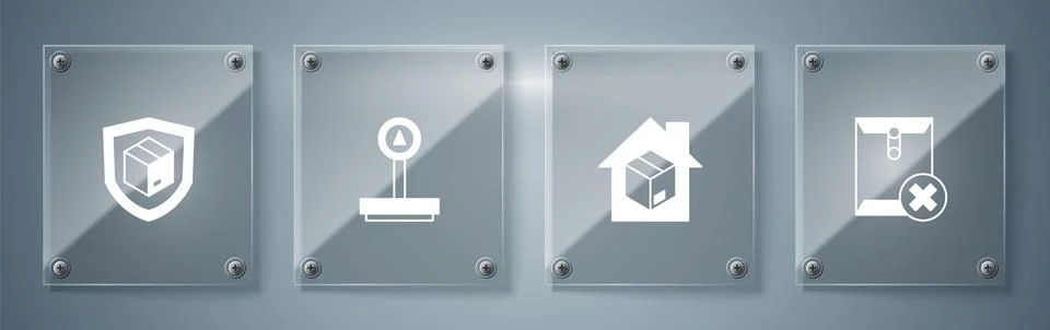 Set Delete envelope, Home delivery services, Scale and Delivery security with イラスト素材