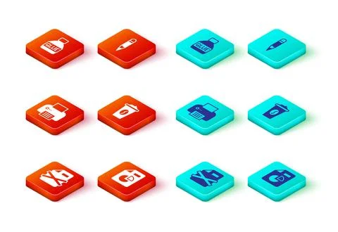 Set Delete file document, Document with graph chart, Printer, Coffee cup to go 스톡 일러스트