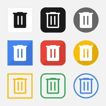 Set of Delete icons for your web site or mobile app Stock Illustration