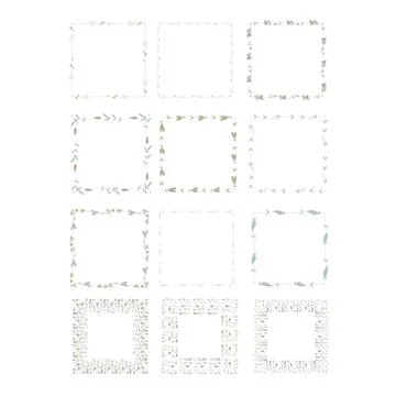 Set of delicate different floral frames. Stock Illustration