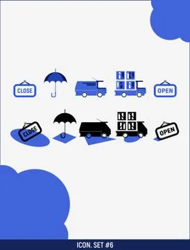 Set for delivery and bisness Stock Illustration