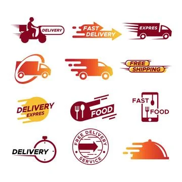 Set of delivery badge element vector illustration Stock Illustration