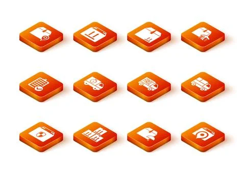 Set Delivery box security shield, Cardboard with traffic, Verification of d.. Stockillustratie