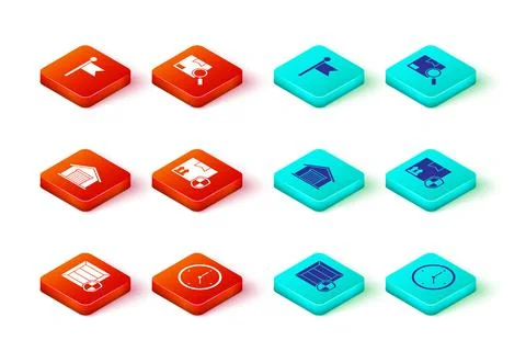 Set Delivery pack security with shield, Fast time delivery, Warehouse, Search Stock Illustration