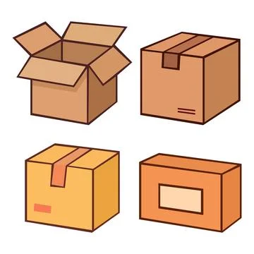 Set of delivery package illustrations Stock Illustration