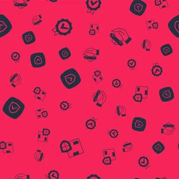 Set Delivery security with shield, Approved and check mark, Shield and Car Stock Illustration