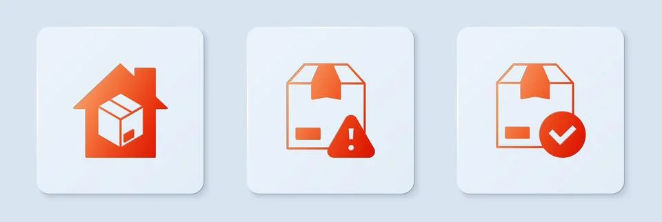 Set Delivery security with shield, Home delivery services and ackage box check 스톡 일러스트