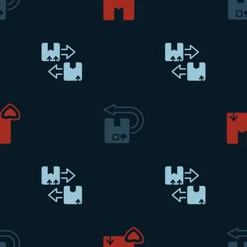 Set Delivery security with shield, Return cardboard box and Cardboard traffic Illustrazione stock