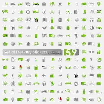 Set of delivery stickers Stock Illustration