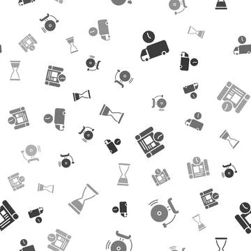 Set Delivery time, Ringing alarm bell, Project plan and Old hourglass with sand イラスト素材