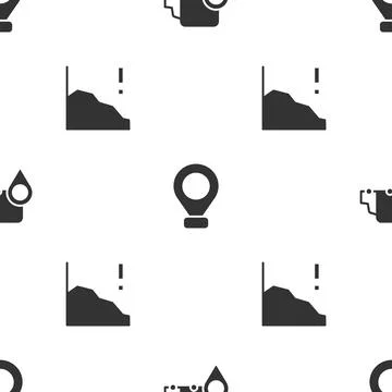 Set Delivery tracking, Location and Financial growth decrease on seamless Illustrazione stock