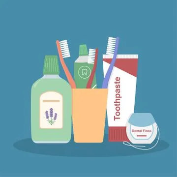 Set of dental cleaning tools. Stock Illustration