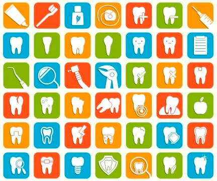 Set of dental icons Stock Illustration