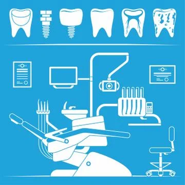 Set of dentist icons Stock Illustration