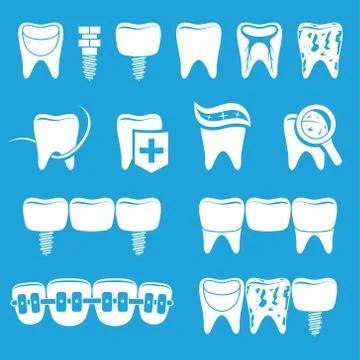 Set of dentist icons Stock Illustration