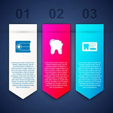 Set Dentures model, Broken tooth and Dental card. Business infographic template イラスト素材