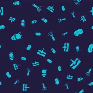 Set Deodorant roll, Smiling lips, Shaving razor and Human hair follicle on Illustration