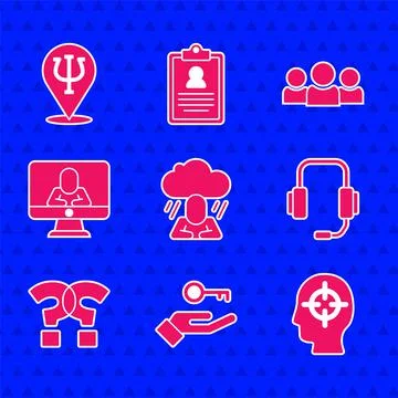 Set Depression, Solution to the problem, Finding a, Psychologist online Illustrazione stock