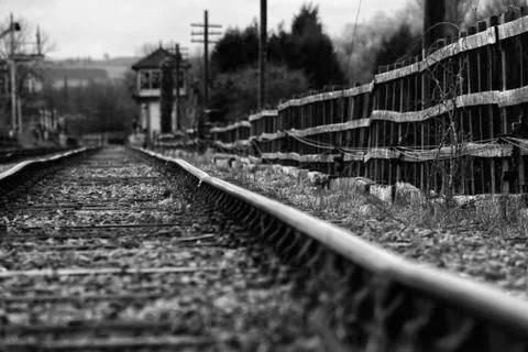 Set of derelict train tracks Stock Photos