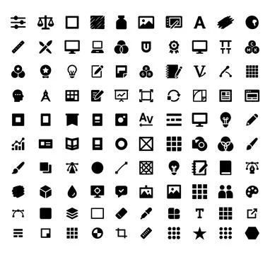 Set of design and editor tools icons in vector format provides designers wi.. Stock Illustration