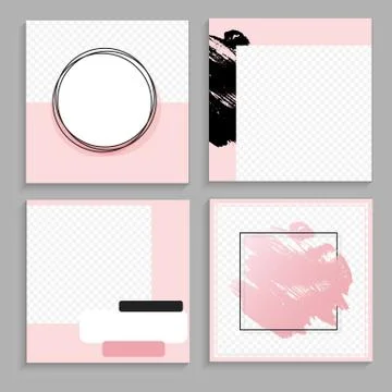 Set of Design backgrounds Template for social media post frame. Vector Illust Stock Illustration
