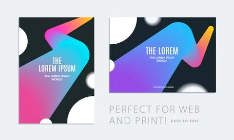 Set of Design of brochure soft template cover. Colourful modern abstract, annual 스톡 일러스트