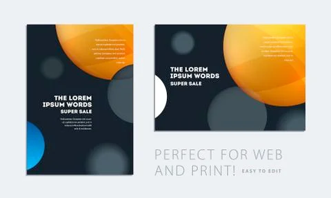 Set of Design of brochure soft template cover. Colourful modern abstract, annual 스톡 일러스트