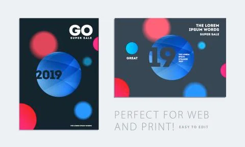 Set of Design of brochure soft template cover. Colourful modern abstract, annual Stock Illustration