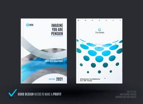 Set of Design of business vector template, brochure, abstract annual report Stock Illustration