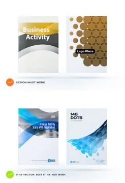 Set of Design of business vector template, brochure, abstract annual report Stock Illustration